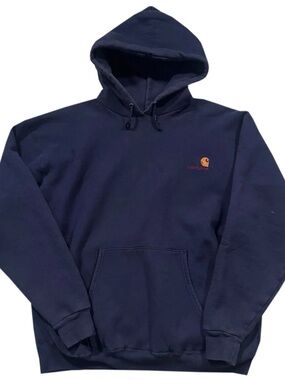 Vintage Carhartt Rugged Wear Navy Hoodie (Size XXL)